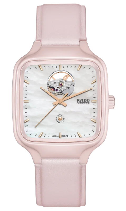 hybrid fitness trackers with heart rate monitoring for active users-RADO  True Square x Ash Barty Limited Edition Automatic Watch for Women R27123905