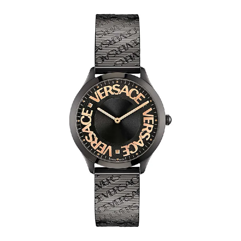 hybrid smartwatches for women with fitness tracking and elegant look-VERSACE Women Logo Halo - VE2O00622