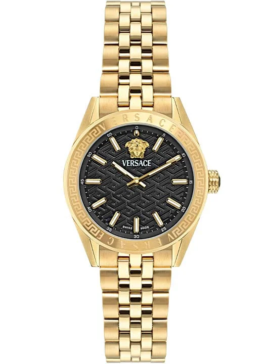 waterproof digital watches for athletes and fitness enthusiasts-VERSACE Women V-Code Lady - VE8I00724