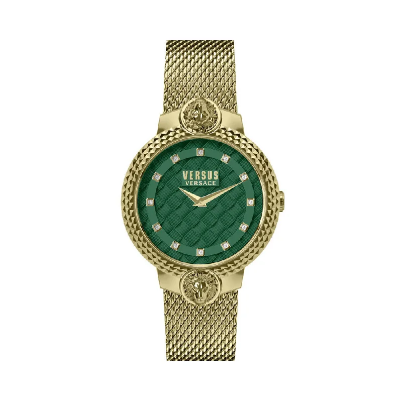 diving watches with high water resistance and professional features-Versus Womens MOUFFETARD Green Dial Analogue Watch - VSPLK1620