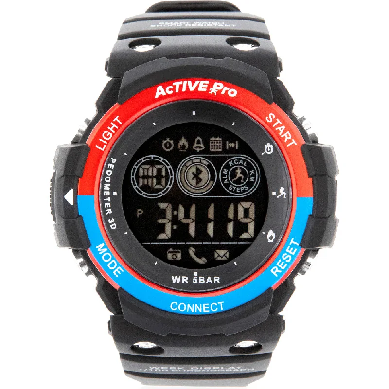 waterproof digital watches for athletes and fitness enthusiasts-Active Pro 1702 Bluetooth Black Sports Watch