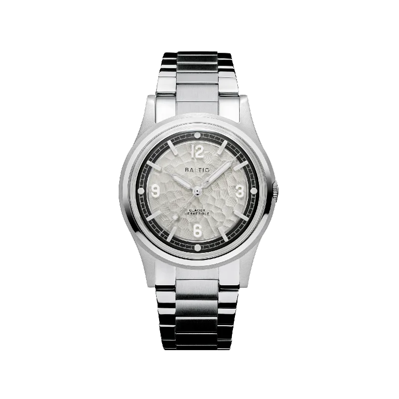 best watches for women with adjustable straps and versatile look-Baltic Hermétique Glacier White Dial - Flatlink Bracelet - Limited Edition