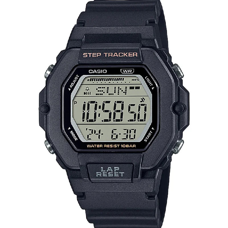 watches with large face and digital display for easy readability-Casio LWS2200H-1 Digital Step Tracker Watch