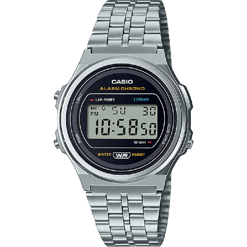 solar-powered sport watches for men with activity tracking features-Casio Vintage A171WE-1A Digital Watch