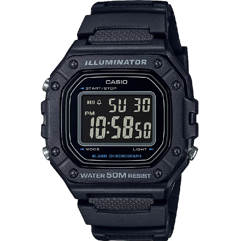 eco-friendly watches with sustainable materials-Casio W218H-1 LCD Digital Watch