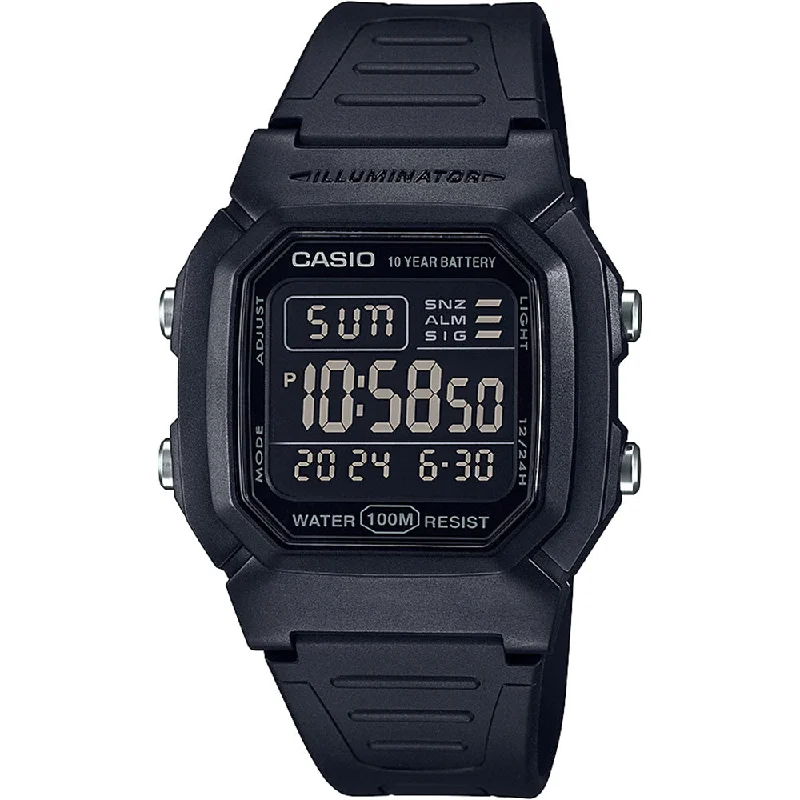 hybrid smartwatches with fitness tracking for professional use-Casio W800H-1B Utility Black Digital Watch