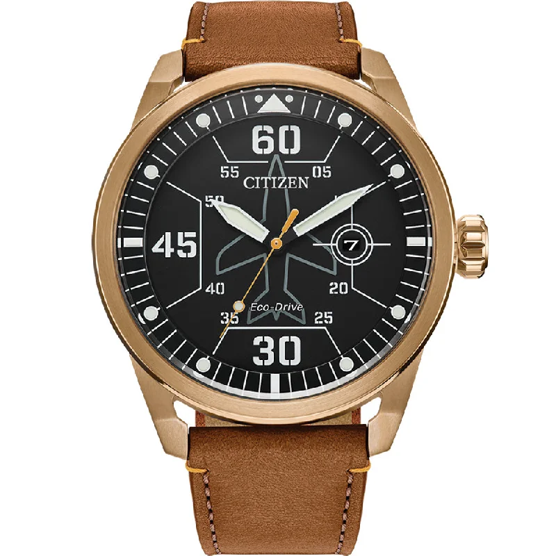 sports watches for men with multiple fitness modes and GPS-Citizen Eco-Drive AW1733-09E Pilot