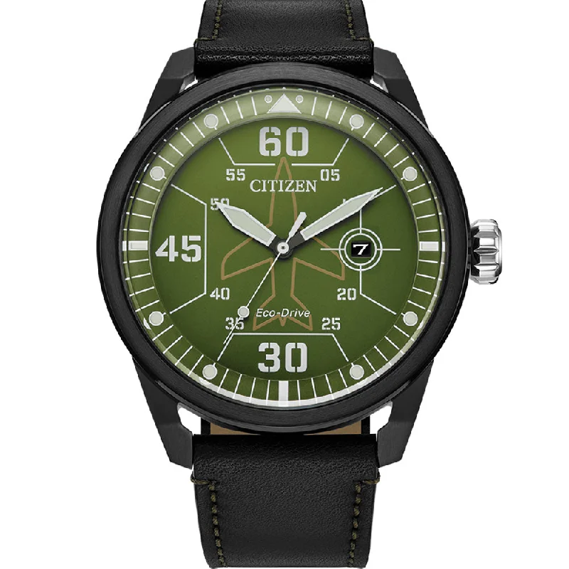 watches for men with rugged design and military-inspired aesthetics-Citizen Eco-Drive AW1735-03X Avion