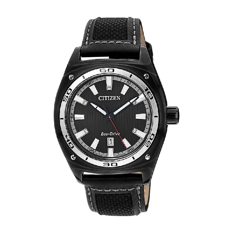 durable outdoor watches with GPS and barometer-Citizen Eco-Drive Black Dial Men's Watch - AW1050-01E