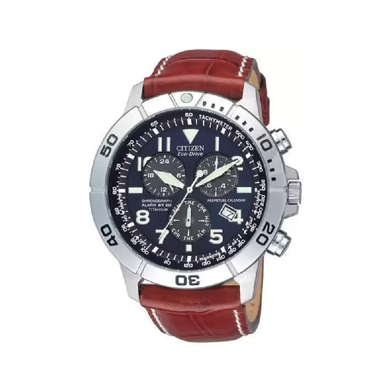 watches for men with rotating bezel for diving and adventure-Citizen Eco-Drive Perpetual Calendar Men's Watch - BL5250-11L