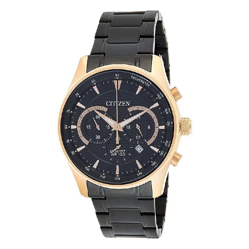 watches for men with waterproof and shock-resistant designs-Citizen Quartz Analog Black Dial Men's Watch-AN8196-55E