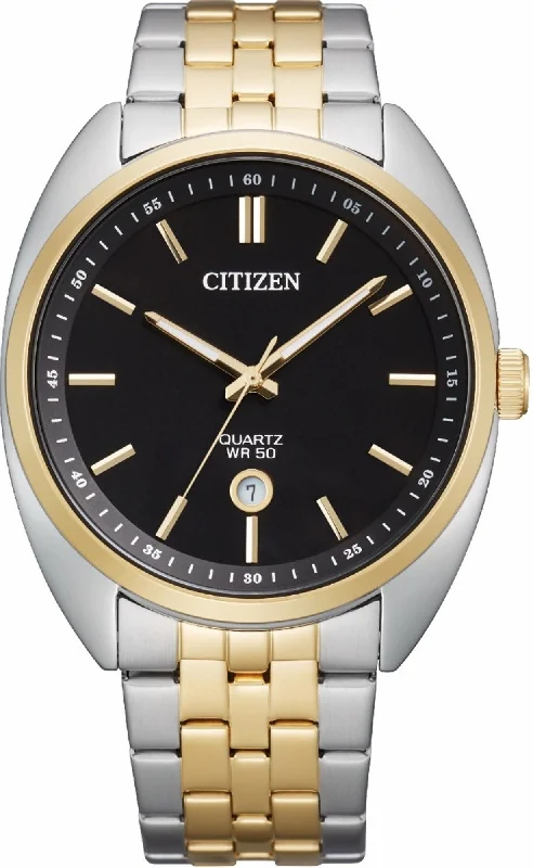 watches for men with bold designs and digital displays-CITIZEN Quartz Analog Black Dial Men's Watch-BI5094-59E