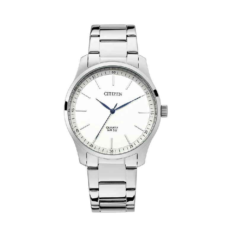 fitness watches with pedometer, heart rate, and calorie tracking-CITIZEN Quartz Analog White Dial Men's Watch-BH5000-59A