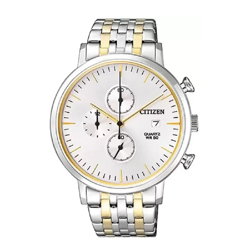 men’s smartwatches with heart rate monitoring and sleep tracking-Citizen White Dial Men's Watch -AN3614-54A