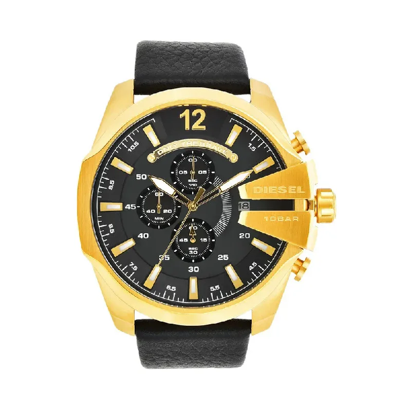 solar-powered outdoor watches with eco-friendly materials-Diesel Chi Chronograph Black Dial Men's Watch-DZ4344