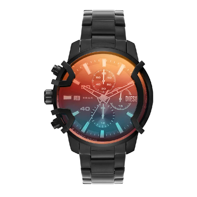 watches with large face and digital display for easy readability-DIESEL Men Griffed - DZ4605