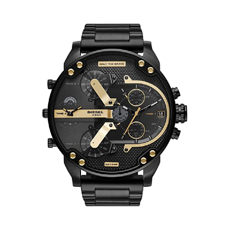 hybrid fitness watches with long battery life for active users-DIESEL Mr. Daddy Men Chronograph Watch- DZ7435