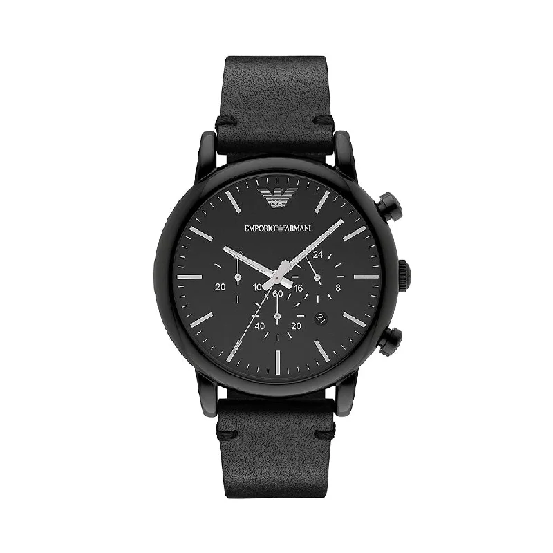 hybrid smartwatches with long-lasting battery and health tracking-Emporio Armani Analog Black Dial Men's Watch-AR1918