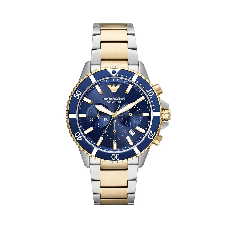 digital watches for men with time zone functions and alarm-Emporio Armani Analog Blue Dial Men's Watch-AR11362