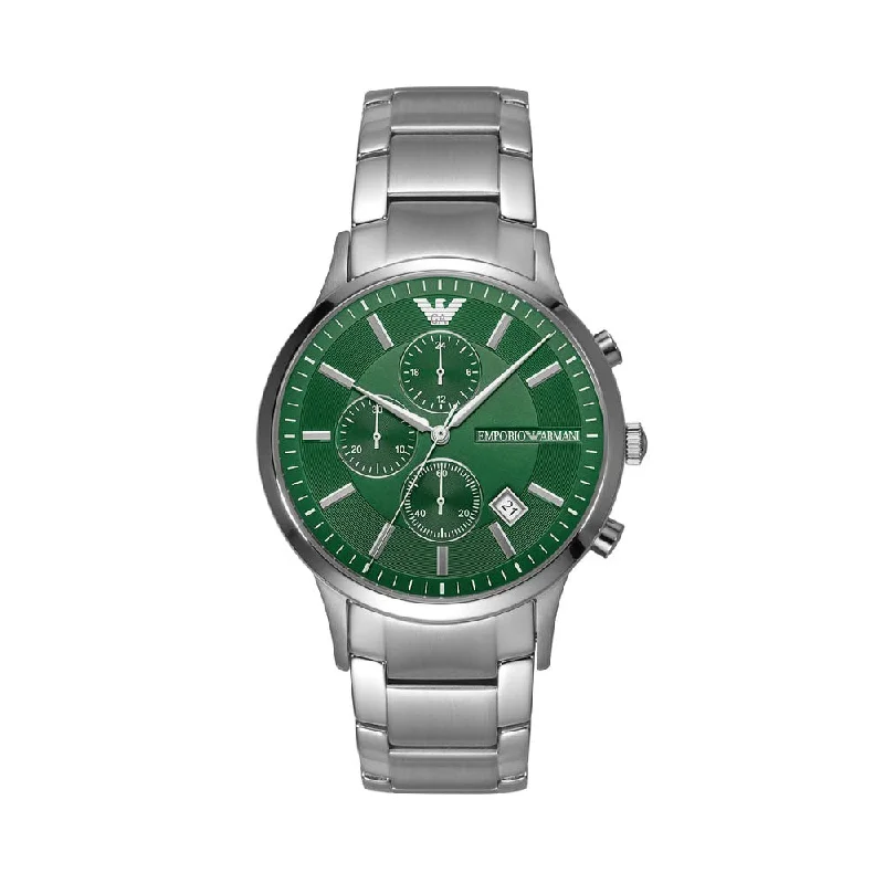 best hybrid watches for fitness tracking and classic aesthetics-Emporio Armani Analog Green Dial Men's Watch-AR11507