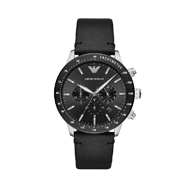 best fitness trackers for women with calories burned tracking-EMPORIO ARMANI AR11243 Mario Chronograph Watch For Men