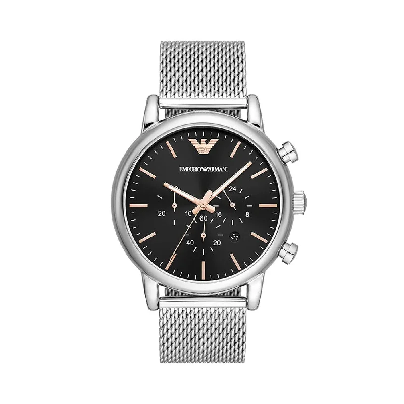 hybrid smartwatches for outdoor enthusiasts with fitness features-EMPORIO ARMANI AR11429 Luigi Chronograph Watch For Men