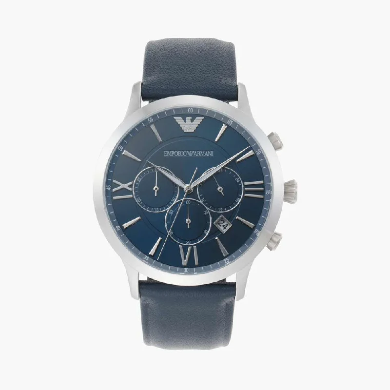 watches for men with minimalist dial and high-quality craftsmanship-EMPORIO ARMANI Giovanni Chronograph Blue Dial Men Watch-AR11226