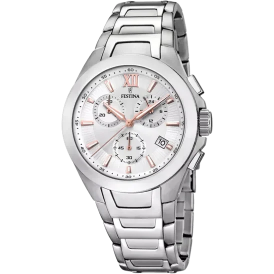 hybrid fitness watches for active individuals with long-lasting battery-Festina Timeless Chronograph Stainless Steel Chronograph Mens Watch I Model F16678/a Quartz Movement