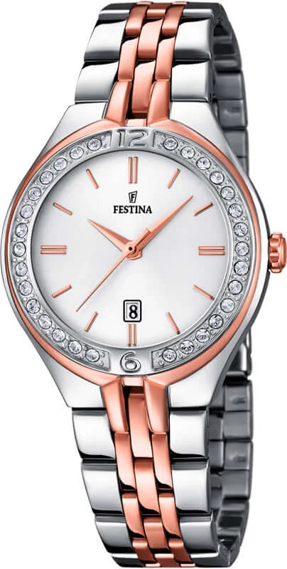 fitness watches for women with heart rate and sleep tracking-Festina Mademoiselle Stainless Steel Analog Ladies Watch I Model F16868/2 Quartz Movement