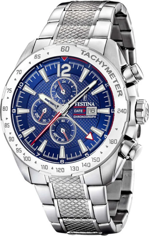 men’s watches with multi-functional features and stylish design-Festina Chrono Sport Stainless Steel Chronograph Mens Watch I Model F20439/2 Quartz Movement