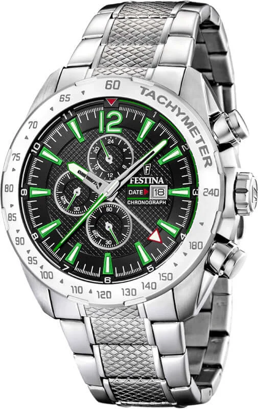 luxury watches for men with premium materials and elegant designs-Festina Chrono Sport Stainless Steel Chronograph Mens Watch I Model F20439/6 Quartz Movement