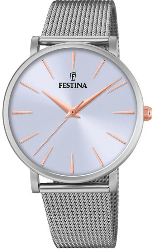 luxury watches with unique design and high-performance movement-Festina Boyfriend Stainless Steel Analog Ladies Watch I Model F20475/3 Quartz Movement