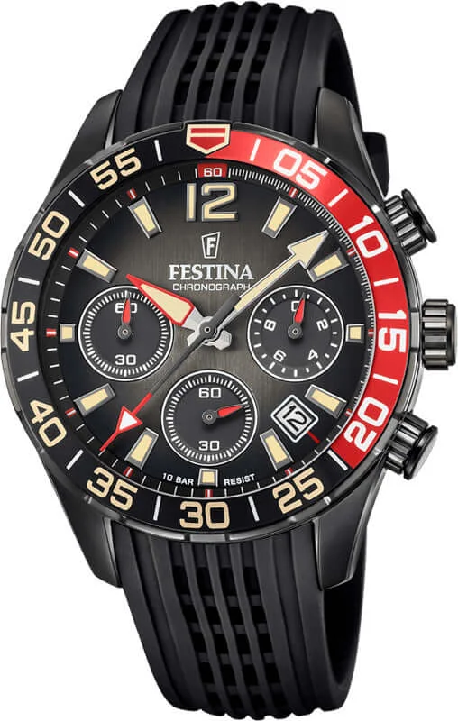 women’s wristwatches with minimalistic design for casual wear-Festina Chrono Sport Rubber Chronograph Mens Watch I Model F20518/3 Quartz Movement