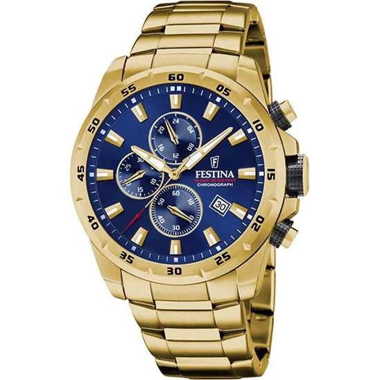 waterproof luxury watches with high-performance features-Festina Chrono Sport Stainless Steel Chronograph Mens Watch I Model F20541/2 Quartz Movement