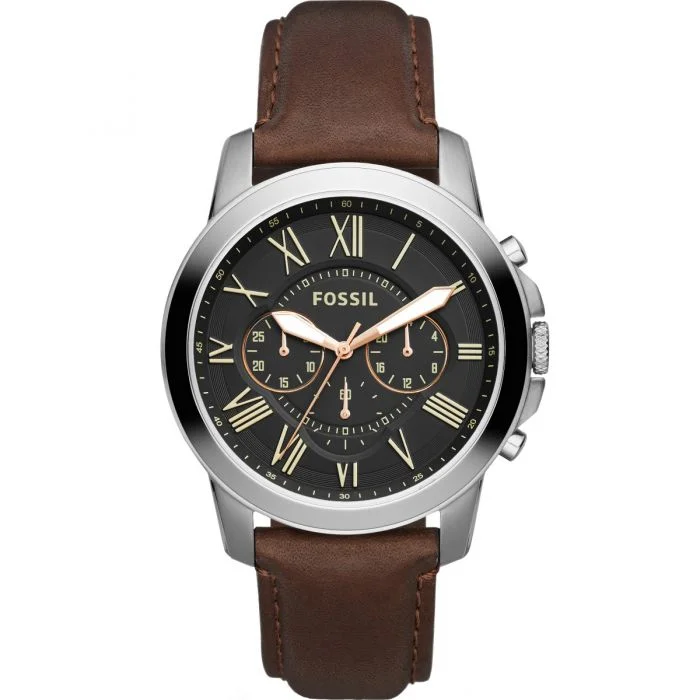 vintage-inspired watches for men with mechanical movements-Fossil Grant FS4813 Chronograph