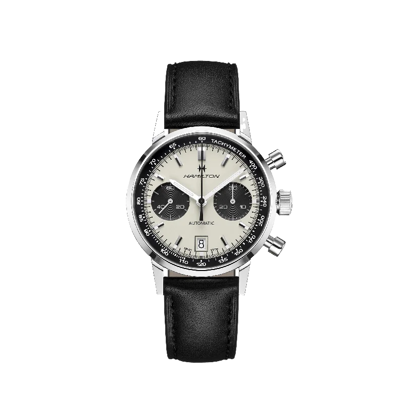 solar-powered watches for women with simple, classic design-Hamilton American Classic Intra-Matic Auto Chrono