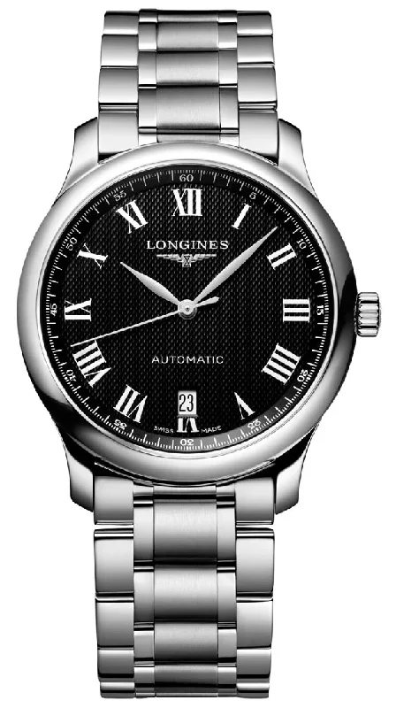 men’s wristwatches with large face and bold design for clarity-Longines Master Collection Automatic Stainless Steel Black Dial Date Mens Watch L2.628.4.51.6