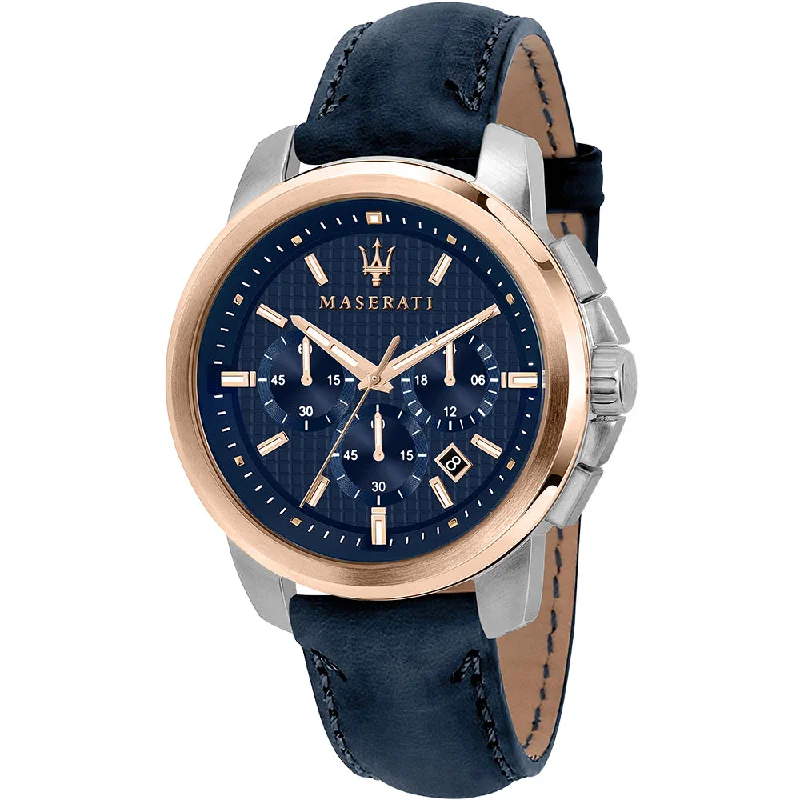 watches with sapphire crystal glass for scratch resistance-Maserati R8871621015 Successo Chronograph