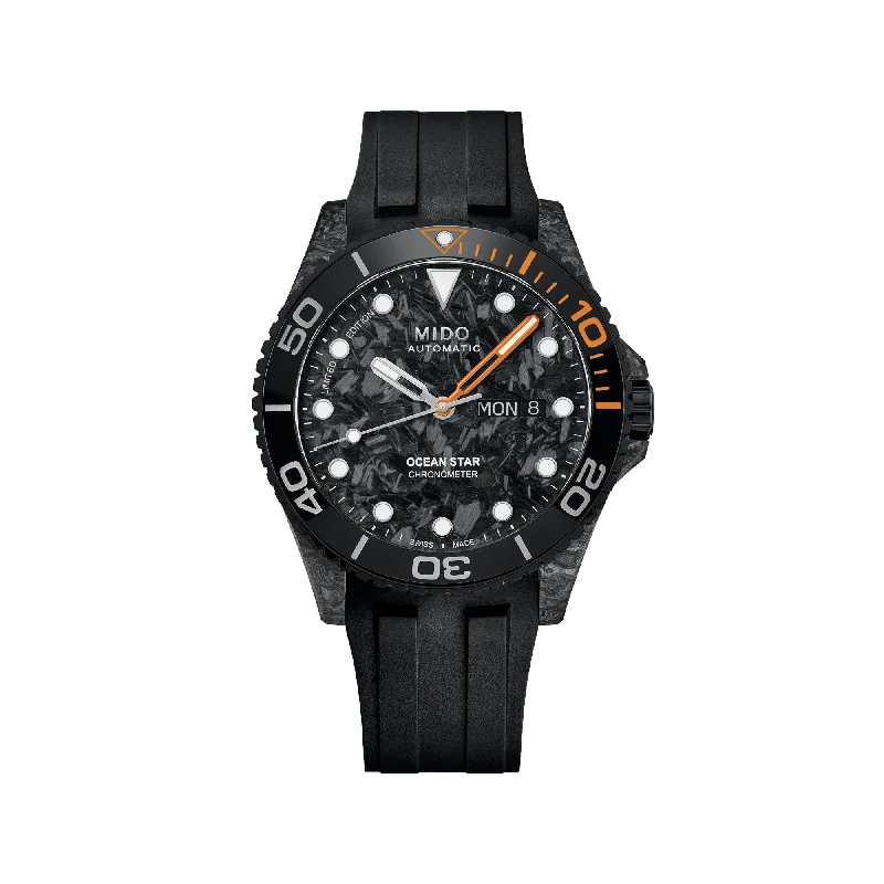 women’s watches with stainless steel cases for durability and elegance-Mido Ocean Star 200C Carbon