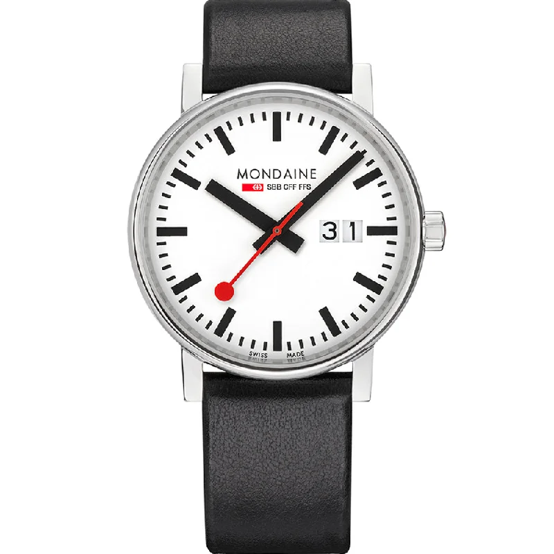 watches for men with bold designs and digital displays-Mondaine MSE40210LB EVO2 Swiss Railway