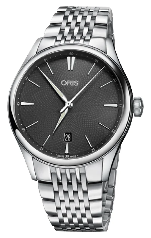 diving watches with high water resistance and professional features-Oris Artelier Date Automatic Stainless Steel Gray Dial Mens Watch 733 7721 4053-07 8 21 79