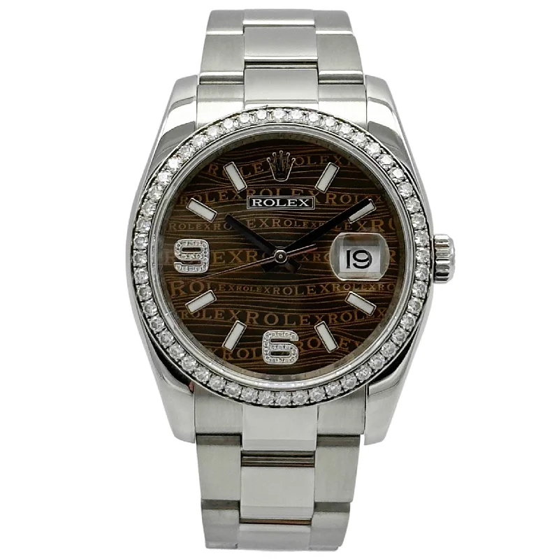 solar-powered watches for women with minimalistic designs-Rolex Datejust 36 Factory Stahl 116244 - 2011