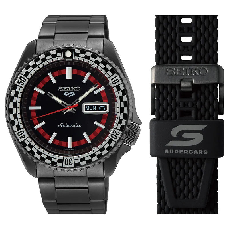 waterproof sport watches for men with built-in pedometer and timer-Seiko 5 SRPL01K Sports Supercars Limited Editon