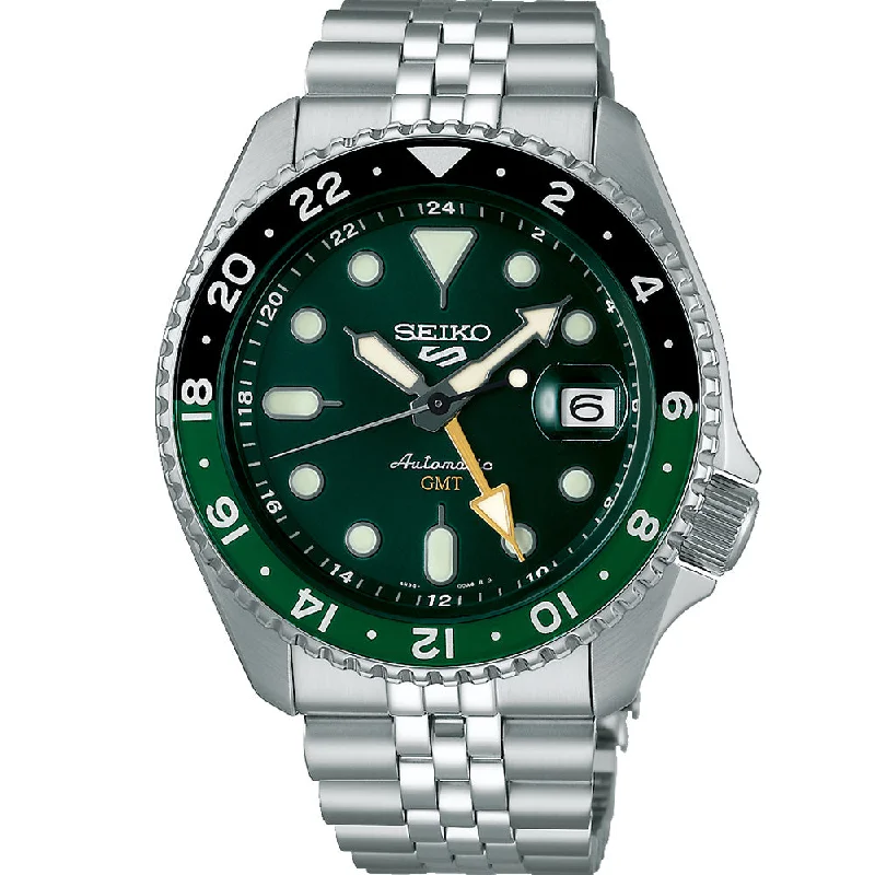 watches for men with waterproof and shock-resistant designs-Seiko 5 SSK035K GMT Sports