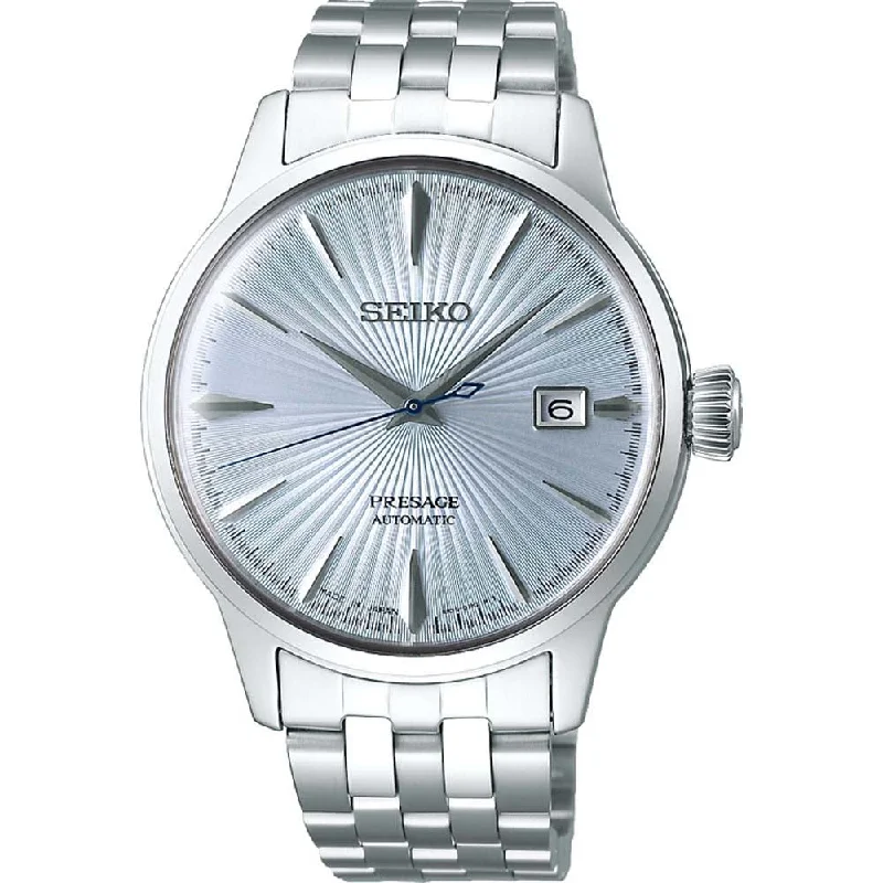 men’s wristwatches with large face and bold design for clarity-Seiko Presage Cocktail Time SRPE19J Automatic