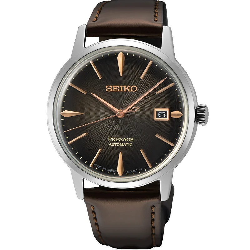 men’s smartwatches with heart rate monitoring and sleep tracking-Seiko Presage SRPJ17J 'The Irish Coffee' Cocktail Time