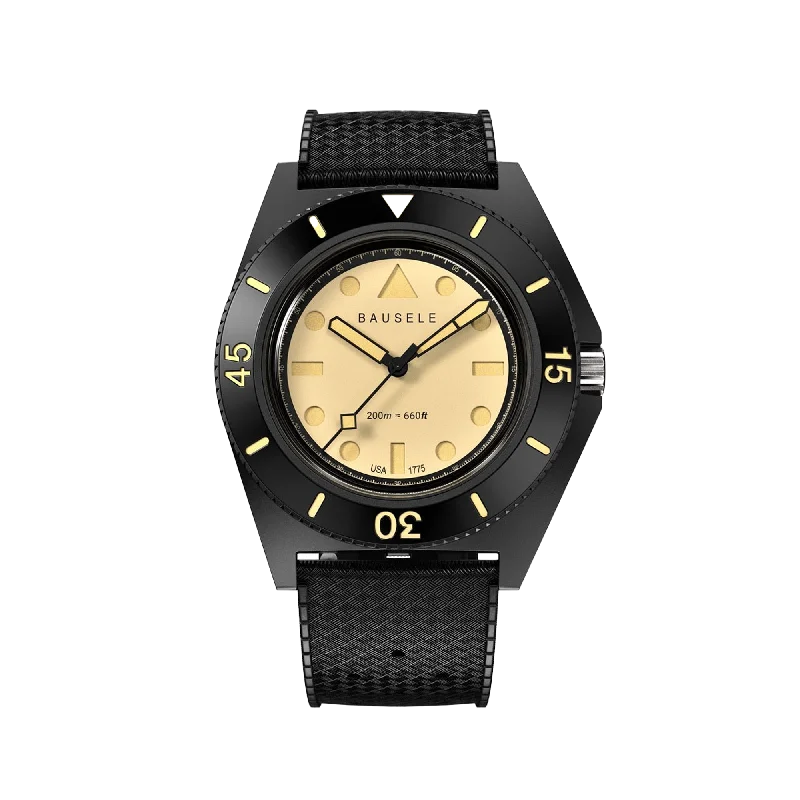 watches for men with minimalist dial and high-quality craftsmanship-Bausele Sydney Diver - Sand