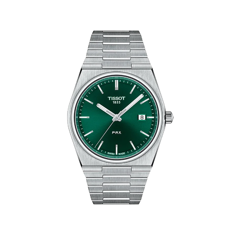 luxury watches for men with mechanical movement and polished design-Tissot PRX - Green