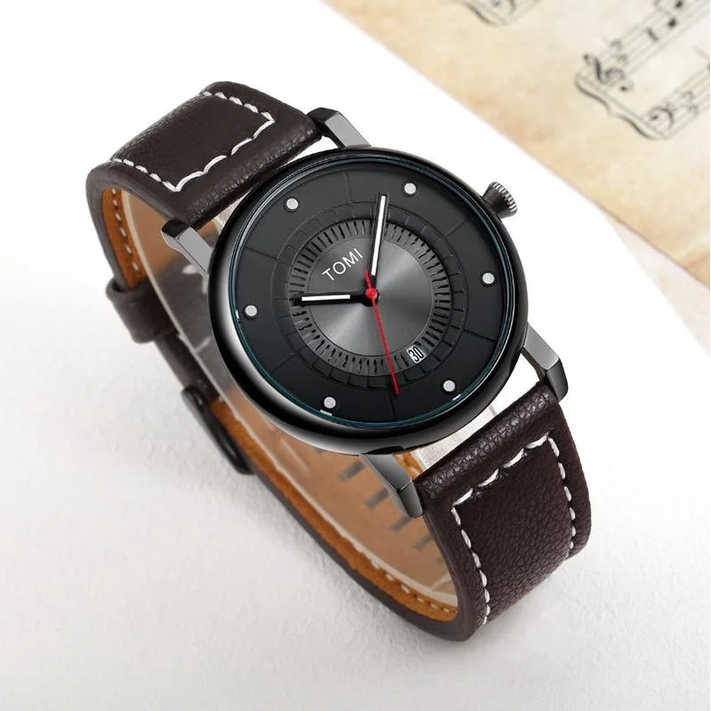 Coffee Brown Strap Black Dial